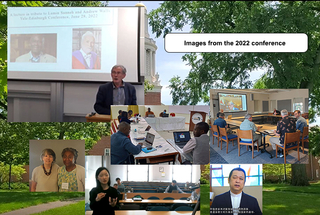 A montage of images of people at the conference.